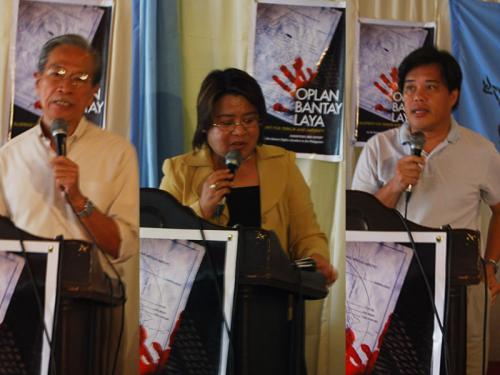 Bayan Muna Rep. Satur Ocampo, CHR Chair Leila de Lima and NY Times correspondent Carlos Conde present their views on the human rights situation in the Philippines.